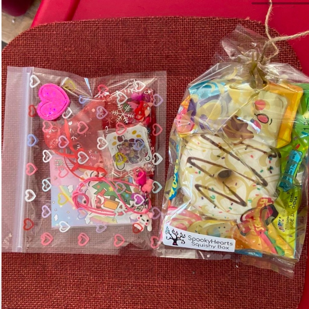 - Kawaii girl grab bag mystery squishy box + stationery jewelry and more